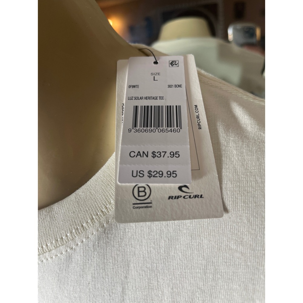 Rip Curl Luz Solar Heritage Tee Cream Snake‎ Sun Graphic Size L - Picture 3 of 6